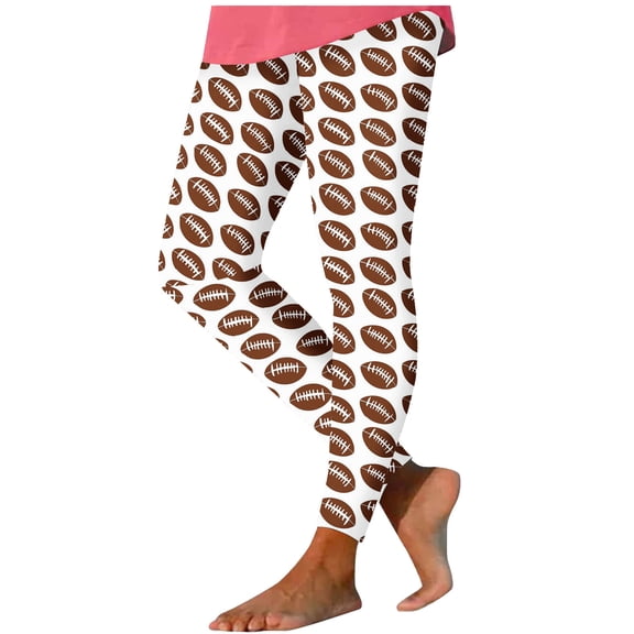 Leggings for Women,Game Day Leggings for Women Football Graphic Yoga Pants High Waist Football Season Casual Soft Trousers
