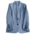 thumbnail image 4 of Siilsaa Blazer Women Womens Casual Blazer Fall Fashion Long Sleeve Open Front Work Office Suit Light Blue,S, 4 of 4