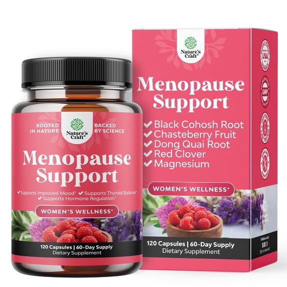 Nature’s Craft Herbal Menopause Support Supplement, Hormone Balance for Women, 120 Capsules