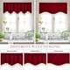 thumbnail image 4 of Cortinas con flecos y ribete de borlas | Elegantes cortinas cortas para dormitorio y sala de estar | Panel individual de 132 x 45 cm | Rojo, gris, azul y amarillo, 4 of 6