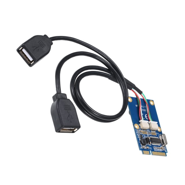 GUYUTING Efficient MINI PCI-E to 2 USB Adapter, High-Speed Data 480Mbps, Easy Installation Extended USB Connectivity