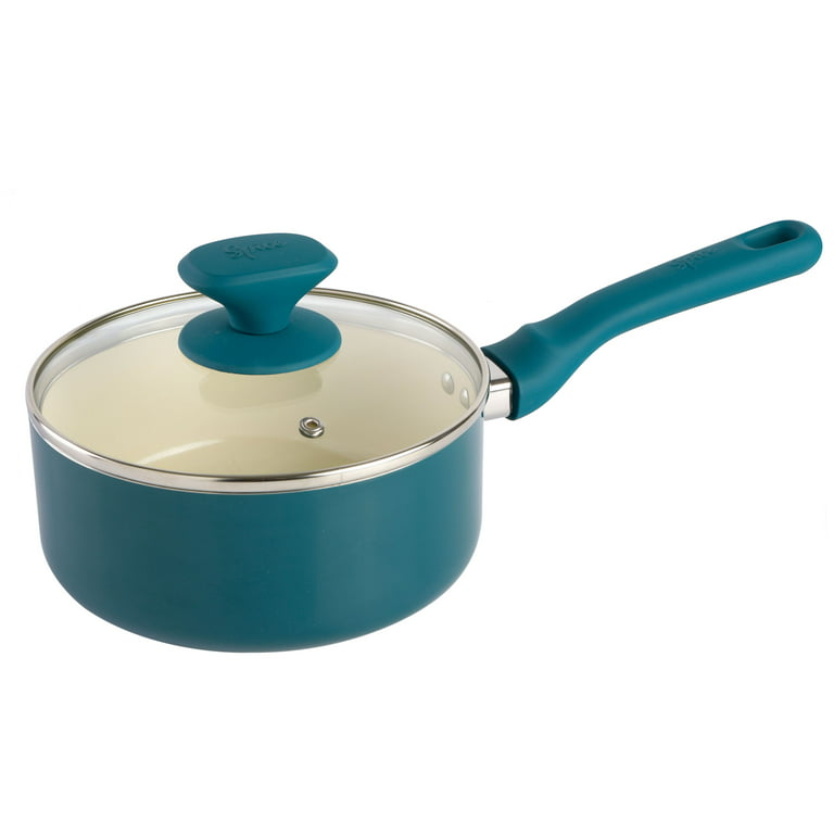 Spice by Tia Mowry - Tia's Healthy Nonstick Ceramic 3-Quart Mint Aluminum Dutch  Oven with Steamer 