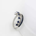 thumbnail image 6 of Womens Silver Color Dark Blue Cubic Zirconia Crown Princess Tiara Ring Wedding Band Promise Rings for Her (Blue, size 6), 6 of 7