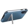 thumbnail image 4 of Kaleidio Case For iPhone 12 (6.1"), iPhone 12 Pro (6.1") [Metallic Armor] Brushed Metallic [Shockproof] Kickstand Carbon Accent Cover [Blue/Black], 4 of 4