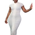 thumbnail image 1 of POINTERTECK Robe d'Automne pour Femmes Couleur Unie Robe en Maille Tricotée avec Col Montant et Manches Courtes, 1 of 9