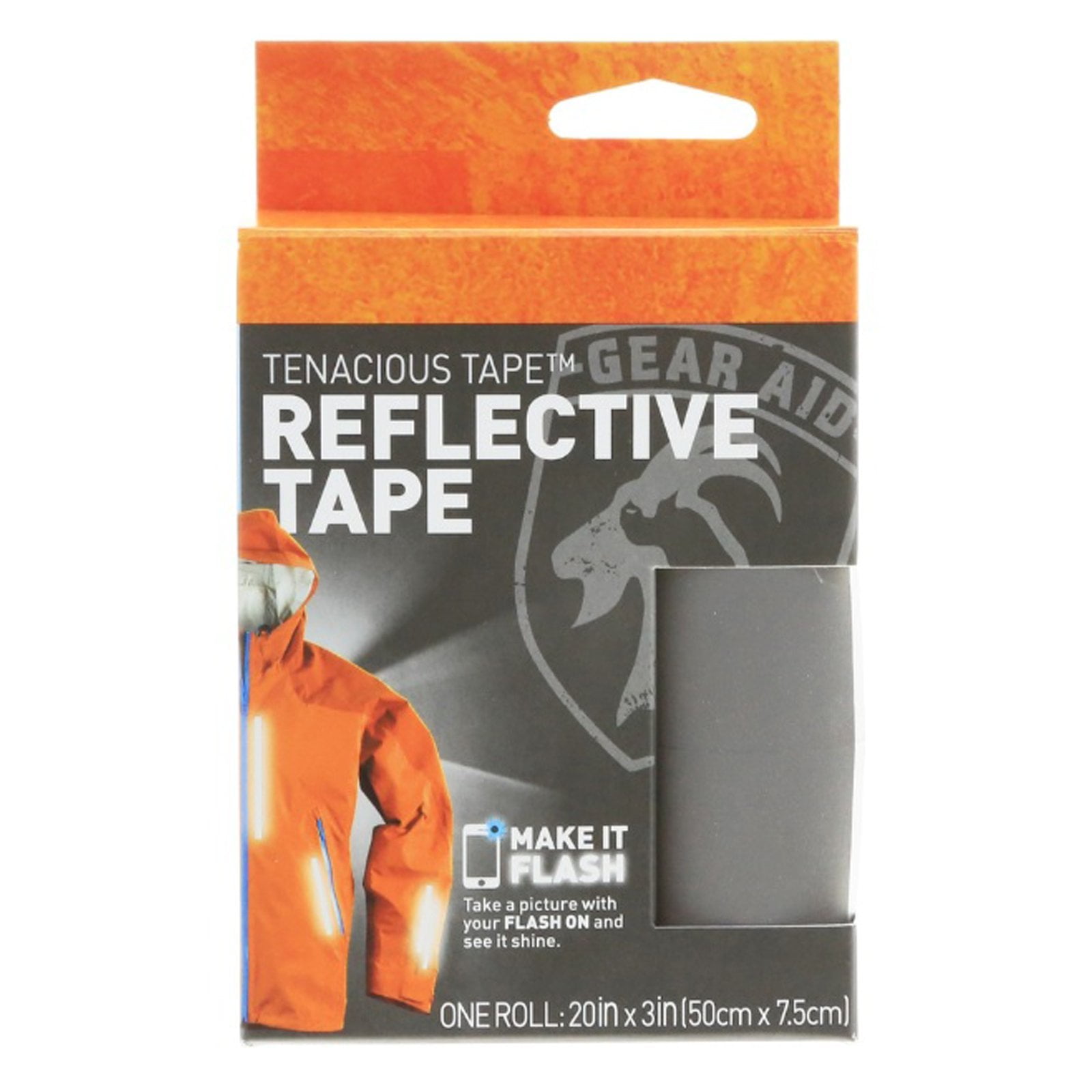 Gear Aid Reflective Fabric Tenacious Tape Outdoor Hiking Gear Repair - Gray Standard