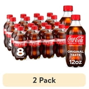 (2 pack) Coca-Cola Soda Pop Bottles, 12 fl oz, 8 Pack