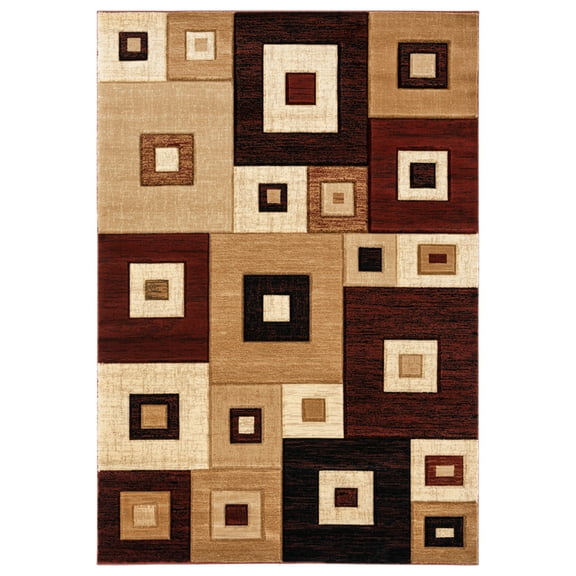 United Weavers Bristol Area Rug 2050 10234 Cicero Burgundy Blocks Dotted 5' 3" x 7' 6" Rectangle