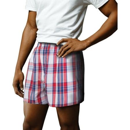 Gildan Big Men's Premium Cotton Woven Boxers, 3 pack