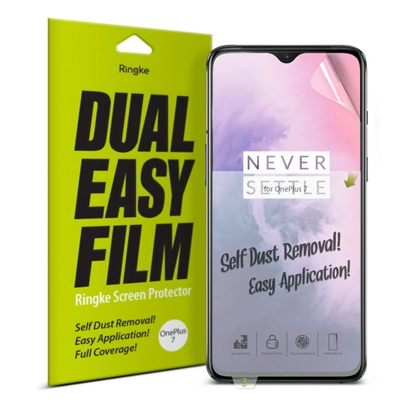 OnePlus 7 Screen Protector, Ringke [Dual Easy Film] [2 Pack] 6.4" (2019)