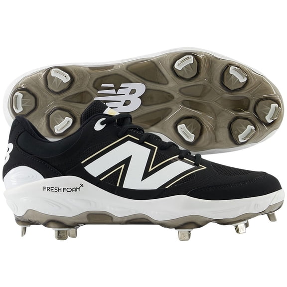 New Balance Mens 3000V7 Metal Baseball Cleats Black/White 7