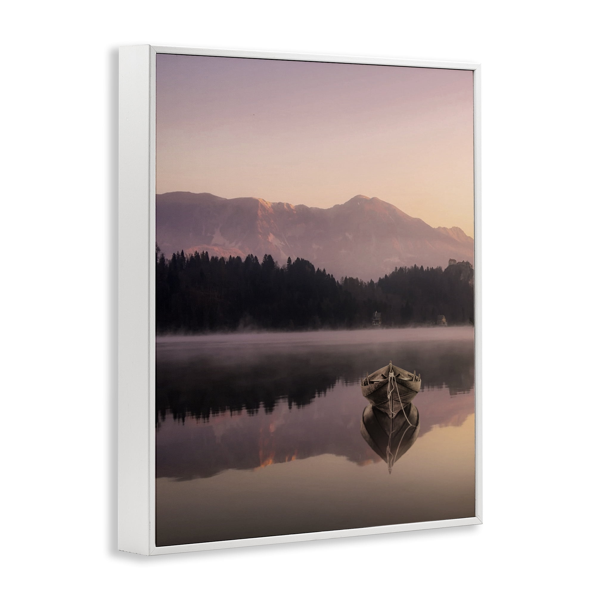 Stupell Industries Tranquil Lake Sunsets White Framed Giclee Art, design by Marcus Prime