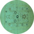 thumbnail image 1 of Ahgly Company Indoor Round Oriental Turquoise Blue Industrial Area Rugs, 4' Round, 1 of 4