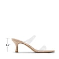 thumbnail image 2 of DREAM PAIRS Women's Low Kitten Heels Square Toe Two Strap Heeled Sandals Dress Casual Summer Mules Shoes, 2 of 7