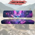 thumbnail image 3 of FKELYI Vintage Purple Flower Butterfly Starry Print Mule Bench Seat Cover 2 Pcs Set Dustproof UTV Seat Cover Compatible with Kawasaki Mule 600/610 Seats Protector Decor, 3 of 7