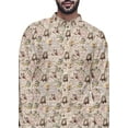 thumbnail image 4 of Atasi Printed Long Sleeve Kurta For Men Button Down Cotton Slub Ethnic Shirt, 4 of 5