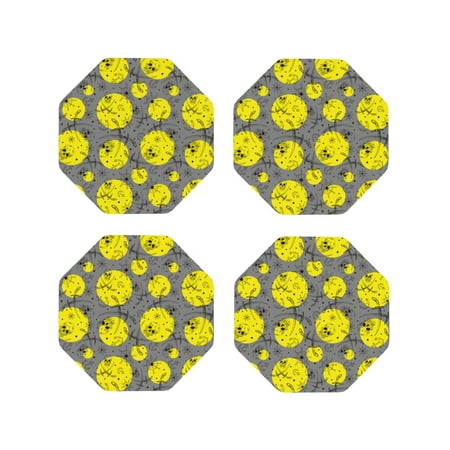 

Honeii Pirate Skulls Print Leather Coaster Set of 4 Ideal for Safeguarding Your Furniture from Drinks Spills and Effortless Cleanup-Octagon
