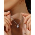 thumbnail image 2 of Dance Necklace for Women 1Carat Moissanite Halo Pendent, D Color VVS1 Simulated Diamond 925 Sterling Silver Dancing Necklace, 2 of 4