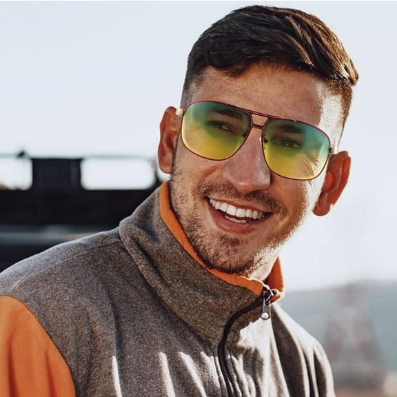 MLINS Sports Glasses Polarized Sunglasses Driving Men and Women Red