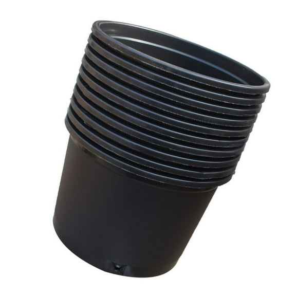 10 Pack 2 Gallon Nursery Pot, Short Nursery Container Injection Molded Pot Fit For Plants Soil Growers or Hydroponics, Black