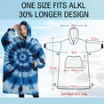 thumbnail image 4 of Oversized Wearable Blanket Hoodie,Blue White Tie Dye Spiral Pattern Sherpa Blanket Hoodie with Super Pockets,Super Warm Fuzzy Pullover for Women & Men, 4 of 6