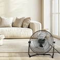 thumbnail image 3 of KFFKFF Ground Fan, Trio Velocity Intensity 14 Inch Industrial Grade Fan, 2400 CFM 360° Flexible Orientation 19.69 ft/sec Air Circulation Robust Metallic Fan, Suitable for Residence, Fitness Center, 3 of 9