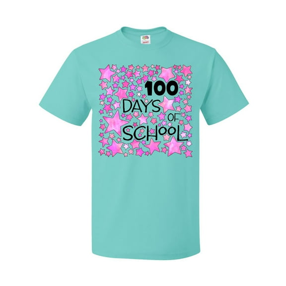 Inktastic 100 Days of School Stars in Pink T-Shirt