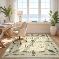 thumbnail image 3 of Design&I 3'x5' Washable Accent Rug Pet Friendly & Non-Slip Built-In Grip Fishing Tackle Grid Hook Lure Lake Cabin Border Fly Motif Vintage Flowing for Bedroom, Walk-in Closet, 3 of 7