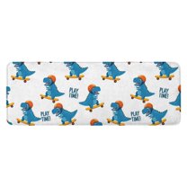 Skateboarding Dinosaur Pattern Kitchen Rug Mat,Kitchen Runner Rugs Non Skid Washable,Decorative Kitchen Floor Mats for Kitchen,Sink,Laundry,17"x47.2"
