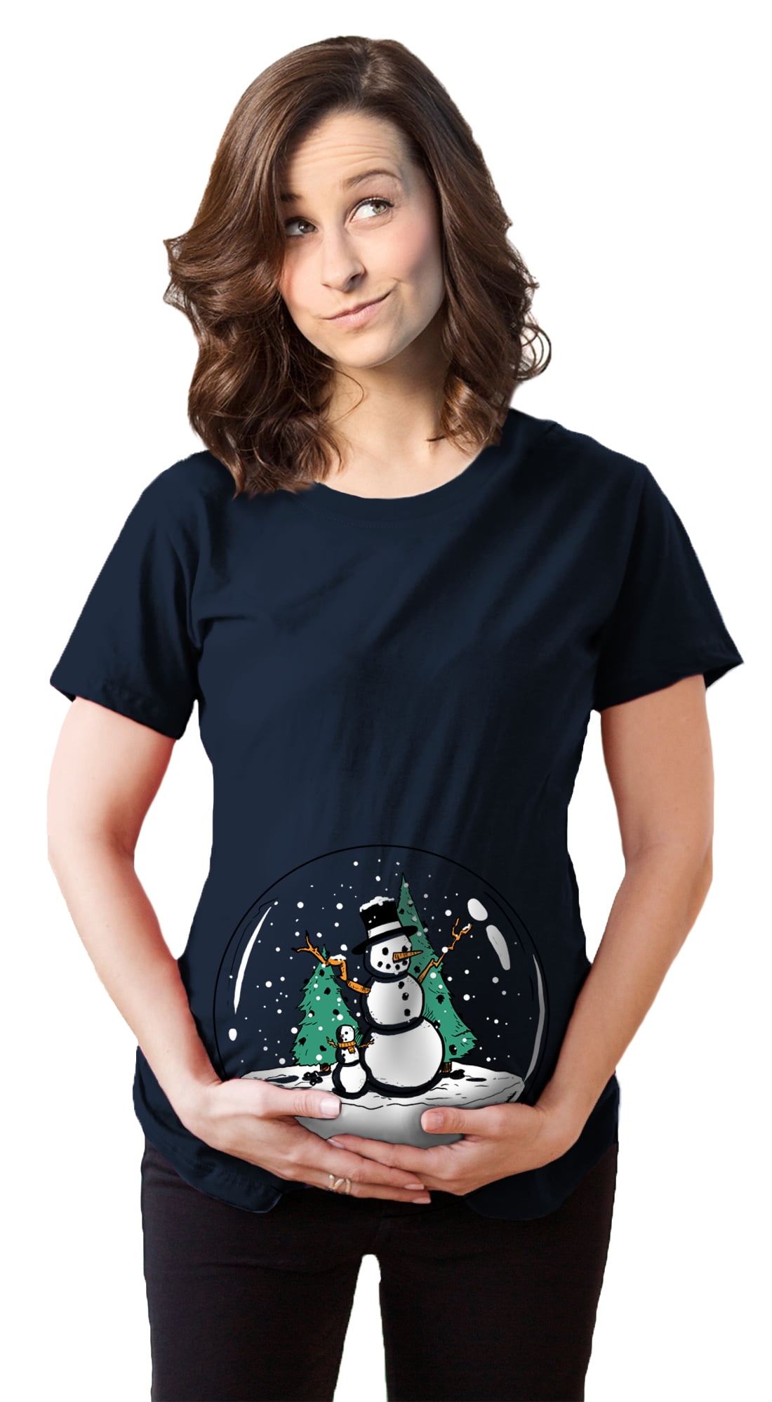 Christmas Women Maternity Tee Top Cute Funny Pregnancy Announcement T Shirt 
