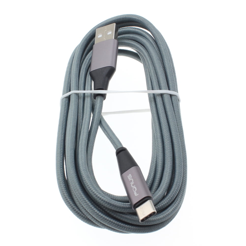 Compatible With Samsung Galaxy S10e S10+ S10 Gray Braided 10ft Long