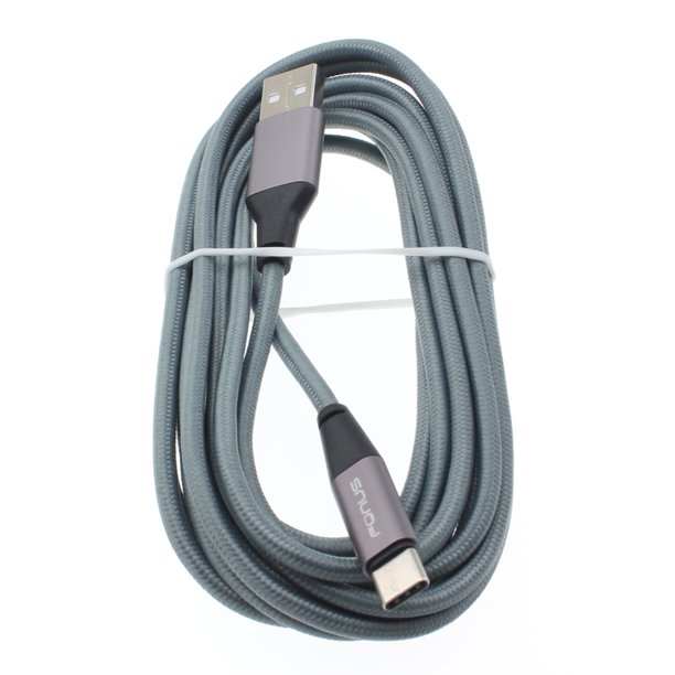 Compatible With Samsung Galaxy S10e S10+ S10 Gray Braided 10ft Long