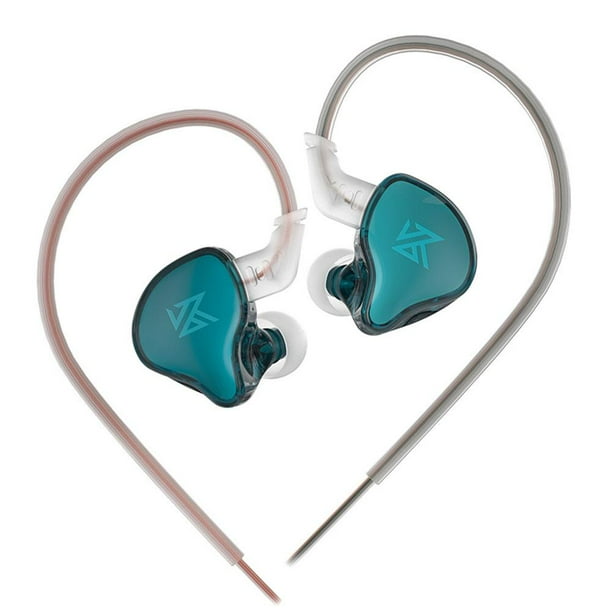 Audífonos KZ EDCX con cable para juegos de música deportiva (cian con micrófono)