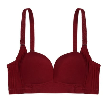 

Promotion Clearance Women Sexy Seamless Bra Underwear Push-up Wire Free Thin Bra Padded Gather Women Intimates RED 85B