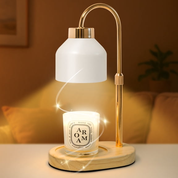 Candle Warmer Lamp with Timer Dimmable, Electric Candle Lamp Warmer with Adjustable Height, Gifts for Women Mother's Day Christmas Home Decor, White