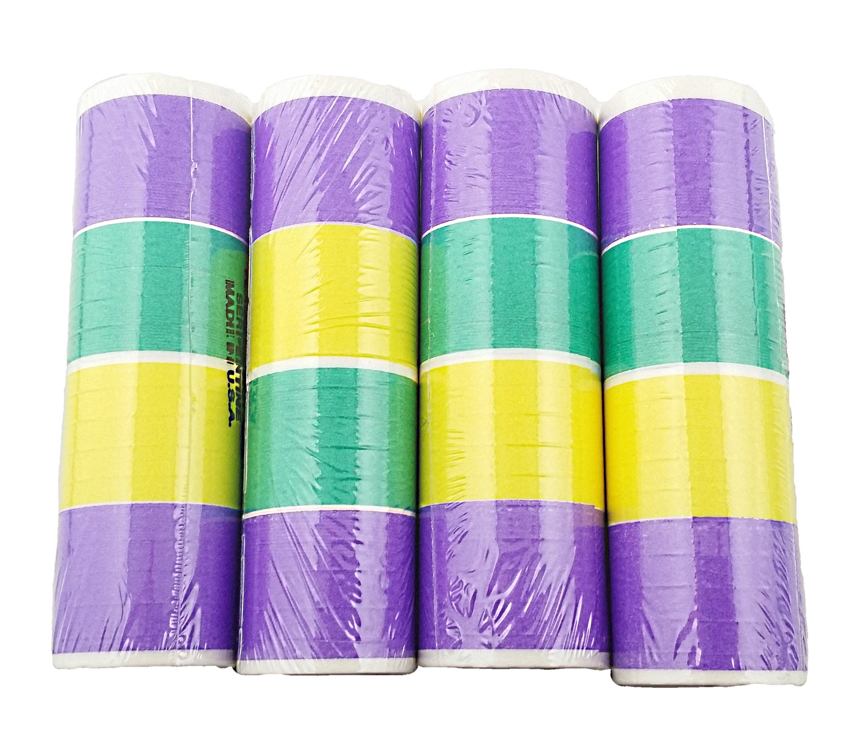 4 Rolls of Mardi Gras Party Serpentine Throws