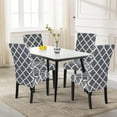 thumbnail image 2 of Dining Room Chair Covers Set of 8, Stretch Geometric Parsons Chair Slipcovers Spandex Removable Washable Kitchen Chair Protector Cover for Dining Room, Hotel, Ceremony (Gray+White), 2 of 6