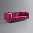 thumbnail image 3 of Inspired Home Grant Fuchsia Velvet Sofa - Biscuit Tufted | Lucite Leg | Sinuous Springs, 3 of 11