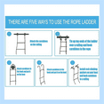 thumbnail image 3 of Folding Kayak Boat Rope Ladder 4-Steps Marine Rope Ladder Extension Assist Boat Ladder Swim Ladder for Inflatable Boat,A, 3 of 9