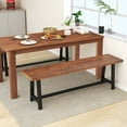 thumbnail image 2 of Costway 2 PCS 60" Dining Bench 3 Person Entryway Shoe Bench with Metal Frame for Hallway, 2 of 10
