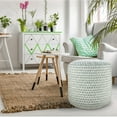 thumbnail image 6 of LR Home Medium Geometric Indoor/Outdoor Cylinder Pouf, Blue/Green, 20" x 20" x 20", 6 of 9