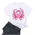 thumbnail image 3 of Frostluinai Women Breast Cancer Awareness Tshirt In October We Wear Pink Shirts Inspirational Short Sleeve Crew Neck T-Shirts, 3 of 4