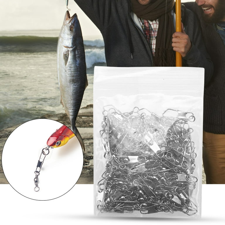 Cheers.US 100Pcs Barrel Snap Swivel Fishing Accessories, Premium