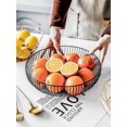 thumbnail image 5 of Fruit Bowl Black Matt, 28x8cm Large Fruit Basket Black Metal Round Modern Shallow Fruit Basket Made Of Iron, 5 of 5