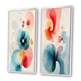 thumbnail image 3 of Designart "Blossoming Energy Retro Minimal Flower VI" Abstract Painting Framed Wall Art Set Of 2 - Modern Blue Framed Wall Art Set Of 2, 3 of 6