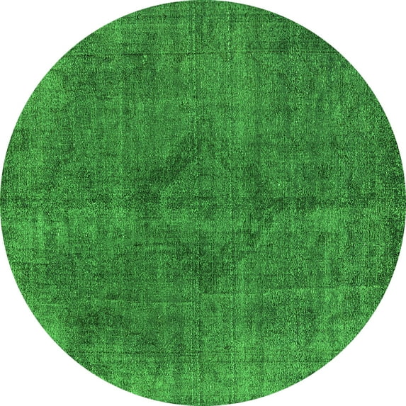 Ahgly Company Indoor Round Oriental Green Industrial Area Rugs, 6' Round