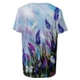thumbnail image 5 of Blusa informal de manga corta con cuello redondo y estampado de verano a la moda para mujer Pompotops hfajkhk134188, 5 of 5