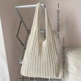 thumbnail image 2 of Knitted Shoulder Tote Bag Large Crochet Beach Purse Summer Handbag for Women Stylish Boho Accessory, 2 of 4