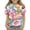 Blue(Donut Print), variant on Cute Teen Girl Shirts Size 7-8 Short Sleeve Fruit Print Tween Girls Trendy Clothes Tee Shirts Summer Casual Loose Comdy Crew Neck Shirts Yellow 7-8 Years