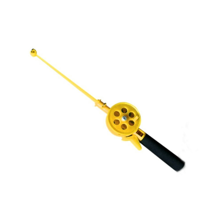 Shulemin Outdoor Kids Portable Ice Fishing Rod Plastic Pole with Reels Wheel Accessory, Yellow